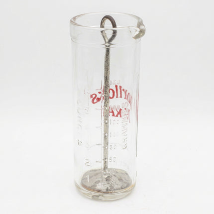 Vintage Horlicks Mixer Glass with Metal Plunger Stirrer, 15cm