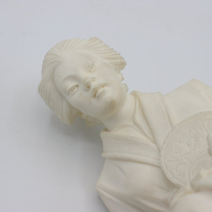 Vintage Alabaster Resin Geisha Figurine, 1980s, 19cm