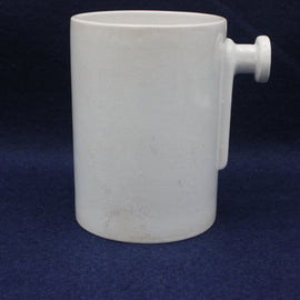 Vintage Tall White Tankard Mug with Ornate Handle