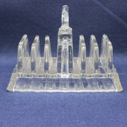Side elevation of vintage glass toast rack