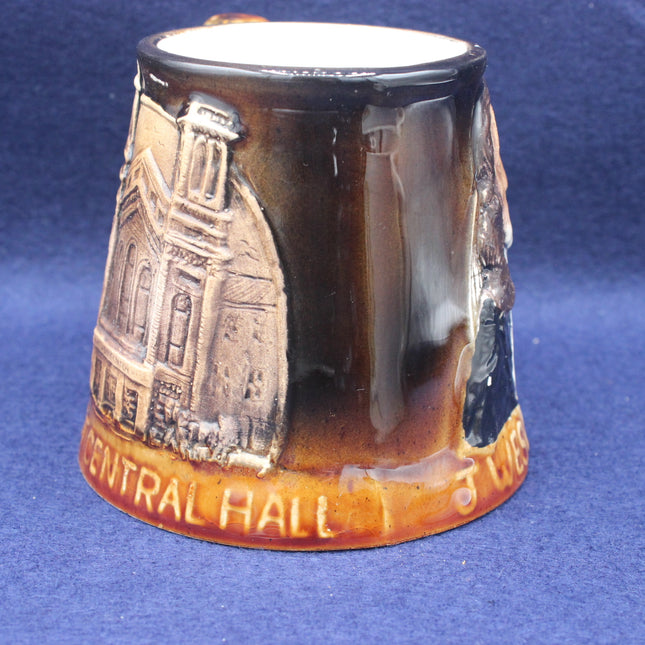 Brown glaze on vintage mug