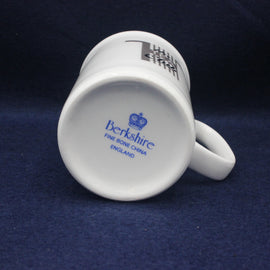 White mug with 'Berkshire' branding on a dark blue background