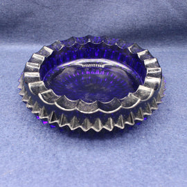 Vintage Blue Glass Ash Tray