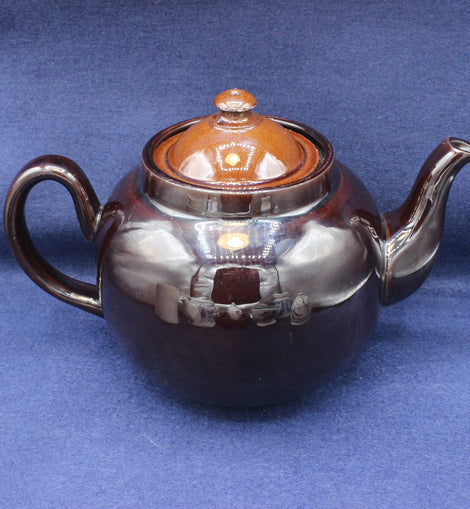 Vintage Large Two Tone Brown Tea Pot
