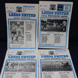 Four Leeds United Football Leage Programmes 1973