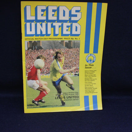 Leeds United football match day programme from a past match against Manchester United
