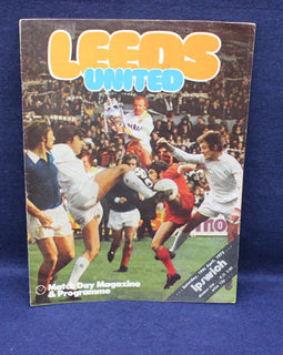 Leeds United match day magazine and programme on a blue background