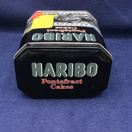 Haribo Pontefract Cakes packaging on a blue background