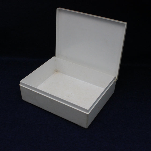 White open box on a black background