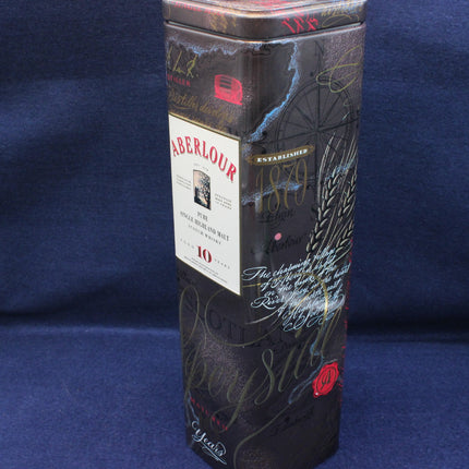 Aberlour whisky box on a blue background