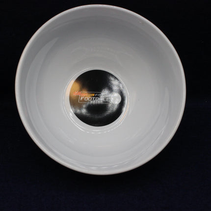 Fit For Football motif bottom inside of cereal bowl