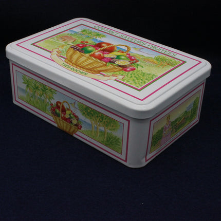 Collectors tin on a blue background