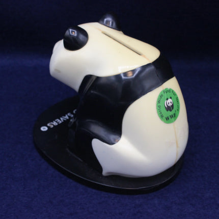 Front view of NatWest Bank World Savers panda money box showing classic retro design.