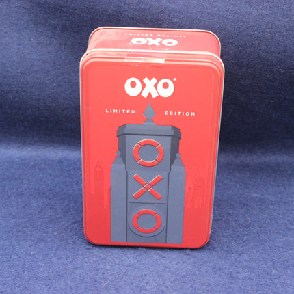 Close‑up of Oxo Cube tin lid with limited edition branding and vibrant colour detail.