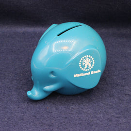 Midland Bank blue elephant money box