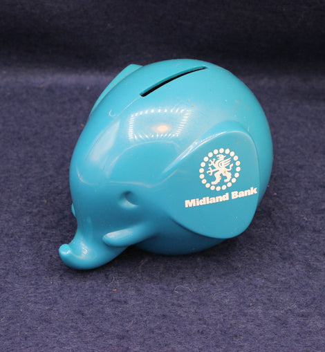 Midland Bank blue elephant money box