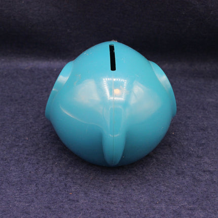 Midland Bank money box on blue background