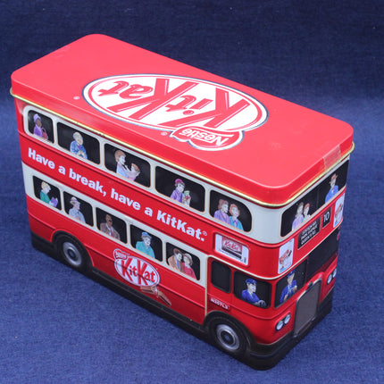 Red Double Decker London Bus biscuit tin