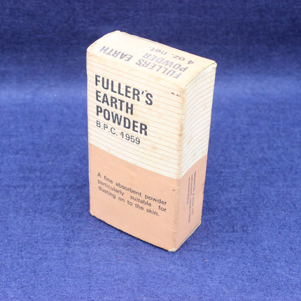 Box of Fuller's Earth Powder on a blue background