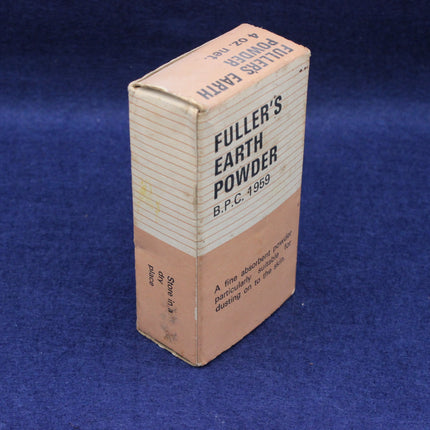 Box of Fuller's Earth Powder on a blue background