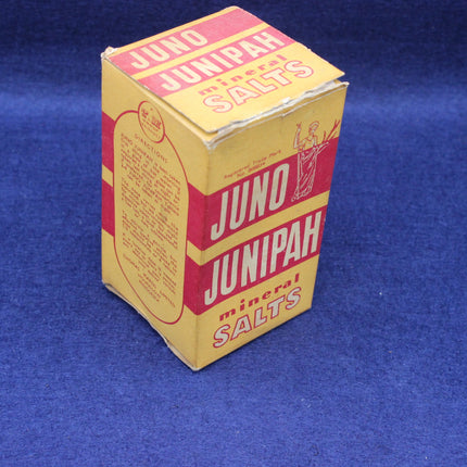 Box of Jund Junipah mineral salts on a blue background