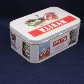 Ryvita Branding in white text with a white background