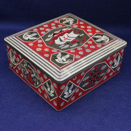 Decorative box with intricate patterns on a blue background
