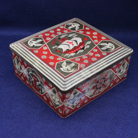 Mid Century Tin with ship and birds design