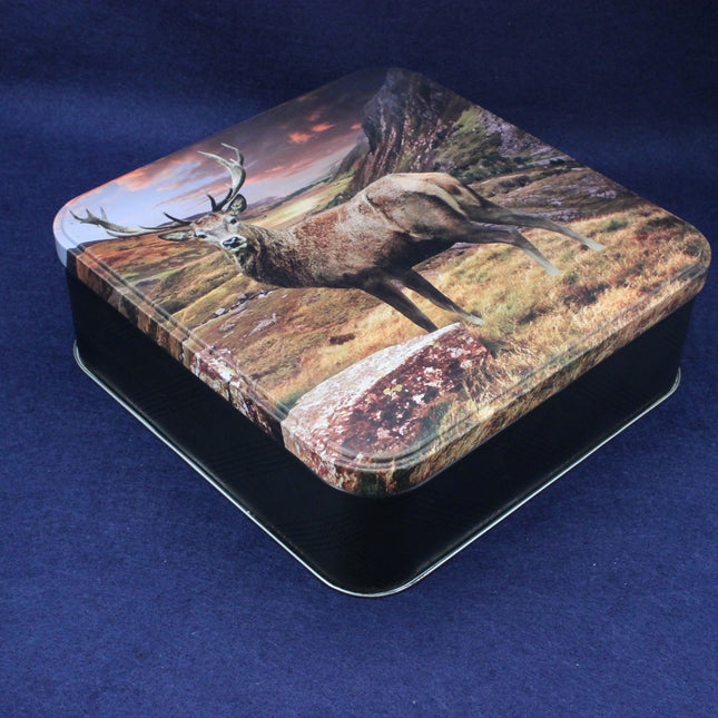 Square biscuit tin with Scottish Island image