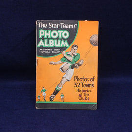 Vintage 'The Star Teams Photo Album' on a dark blue background