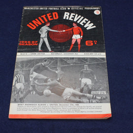 Manchester United Football Club official programme from 1966-67 season on a blue background