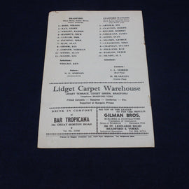 Vintage program with text and advertisements on a dark background