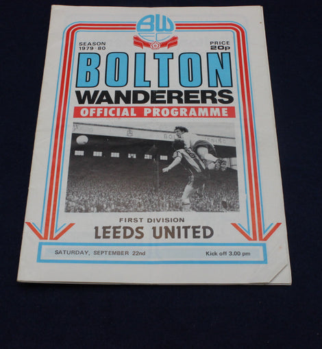 Bolton Wanderers football club programme from 1979-80 season against Leeds United