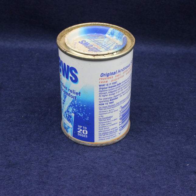 Can of medicine on a blue background