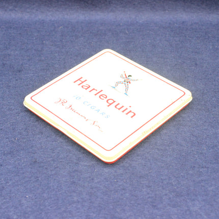Harlequin card on a blue background