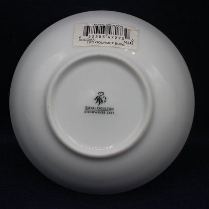 Back view of a Royal Doulton plate with branding and product details.