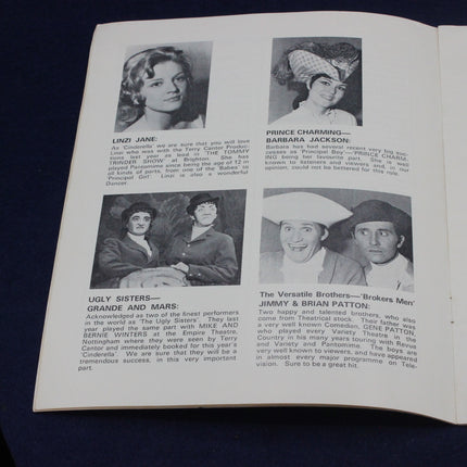 Page from a book or magazine with black and white photos and text of people, likely from a bygone era.