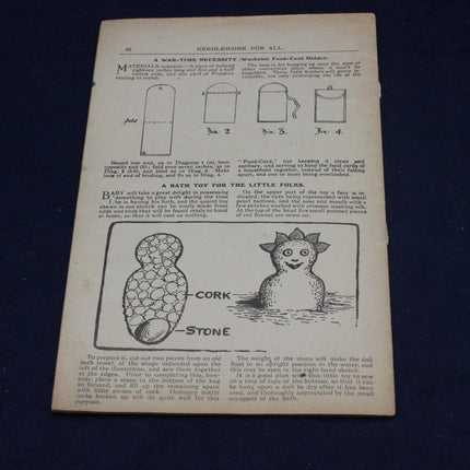 Vintage page from a book or magazine with illustrations and text on a dark background
