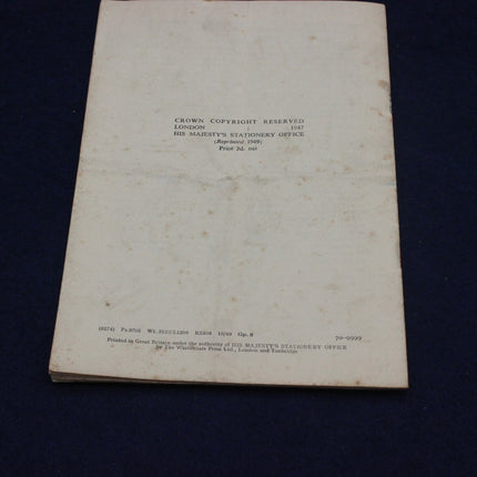 1947 Ministry of Works Tower of London Booklet with text on a dark blue background