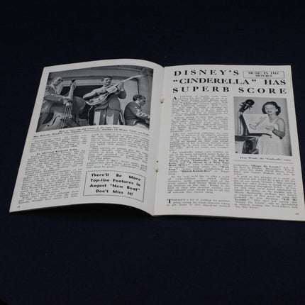 Open July 1950 The New Beat Magazine with black and white photos and text on a dark background