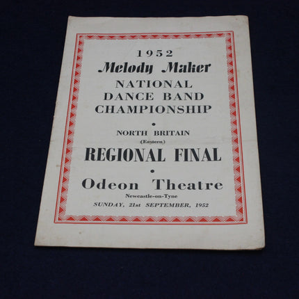 1952 Melody Maker National Dance Band Championship program on a dark background