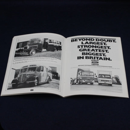 Open 20th Annual Trans Pennine Run Programme with black and white images of trucks and text on a dark background