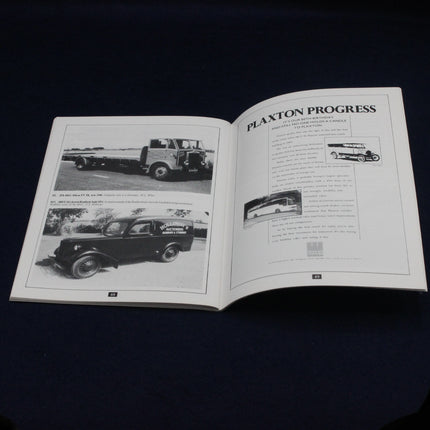 Open 20th Annual Trans Pennine Run Programme showing black and white images of vintage trucks with text on a dark background
