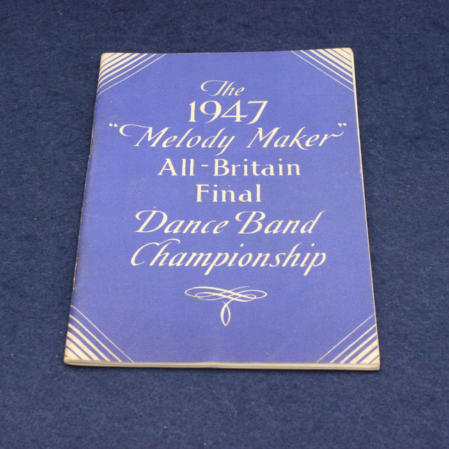 Booklet cover of 1947 Melody Maker All-Britain Dance Band Championship on a blue background