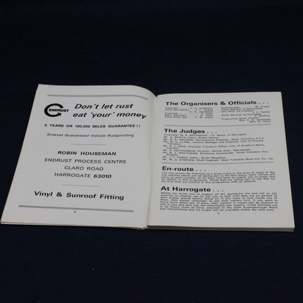 Open 1976 Trans‑Pennine Run Programme with printed text on a dark background