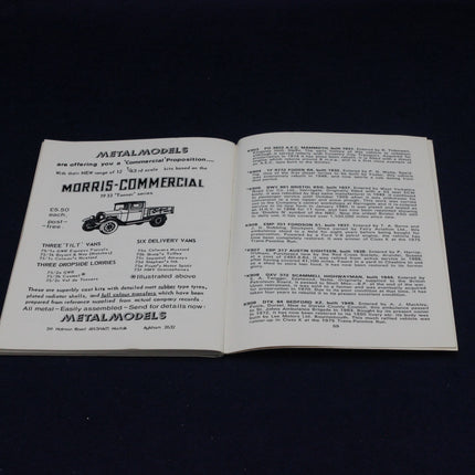 Open 1976 Trans‑Pennine Run Programme with text and an advertisement for Morris Commercial vehicles on a black background