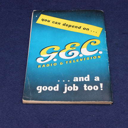 Vintage G.E.C. Radio & Television promotional ad on the rear cover of 1952 Northern Radio Show Catalogue