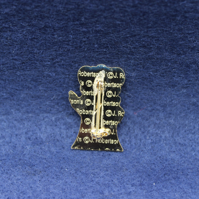 1999 Robertson’s Golly Queen Badge – Backstamped Pin Badge