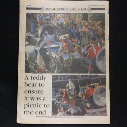 Today Newspaper – Royal Wedding Souvenir Issue – 24 July 1986