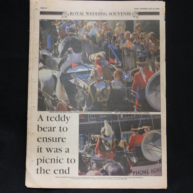 Today Newspaper – Royal Wedding Souvenir Issue – 24 July 1986